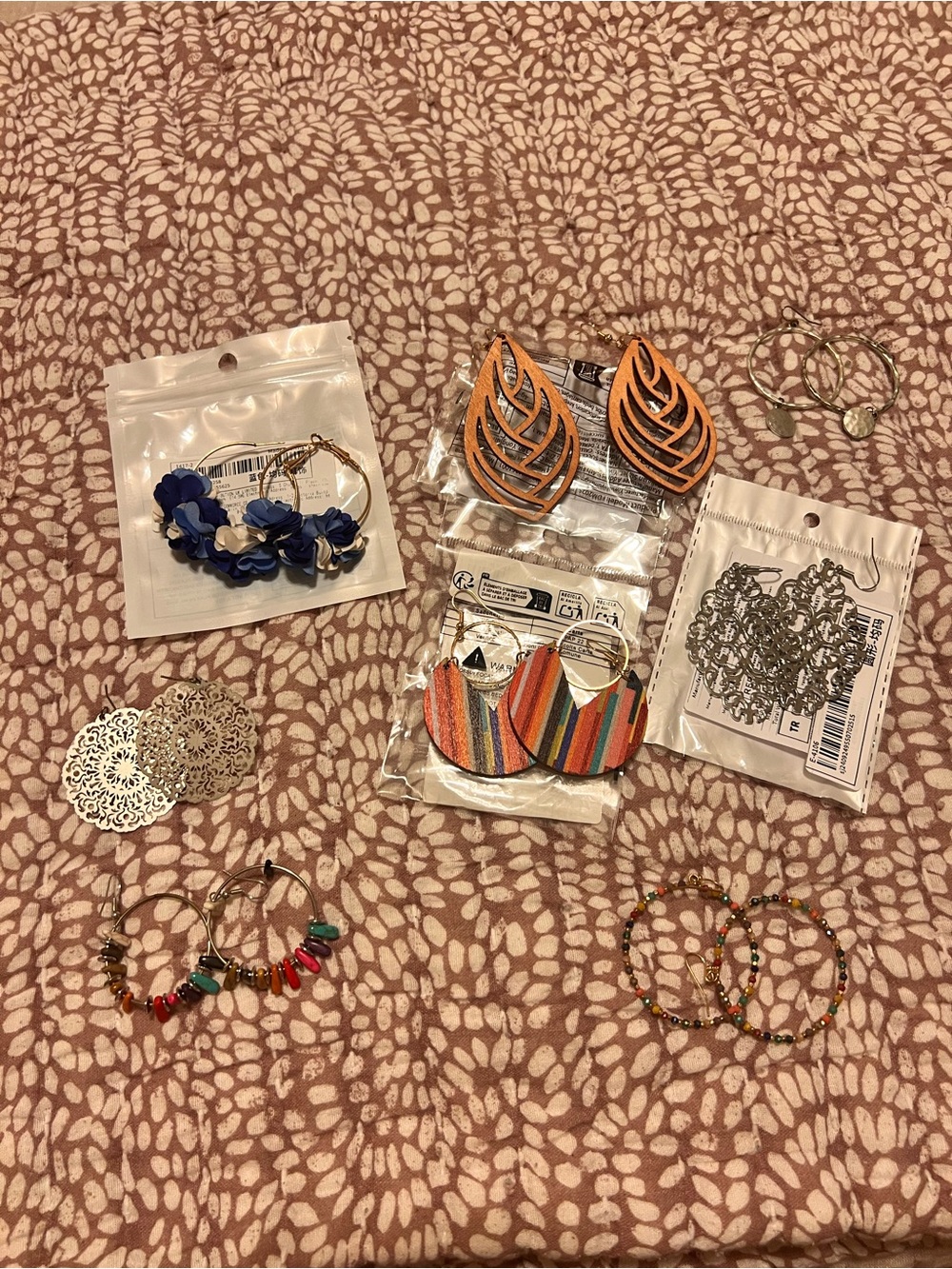 Assorted Women's Fashion Hoop and Drop Earrings - Colorful Multi-Pack
